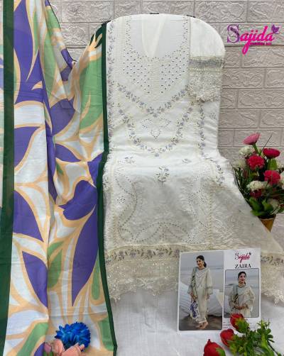 ZAIRA  BY SAJIDA DESIGNER COTTON SALWAR SUIT WHOLESALER IN INDIA